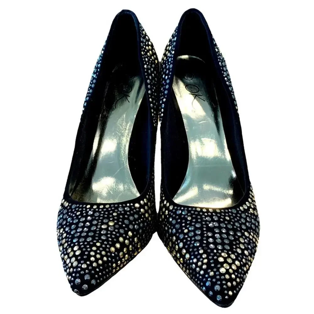 It’s OK shoes. High heels. Studded and faux suede uppers. 4” heels size 9 - Picture 10 of 13